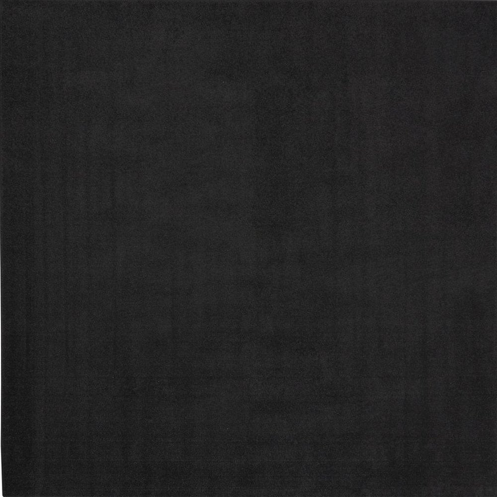 7' Black Square Indoor Outdoor Area Rug