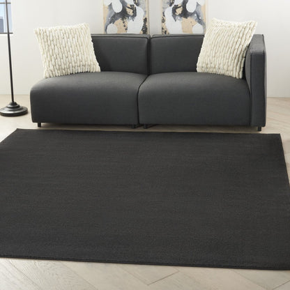 7' Black Square Indoor Outdoor Area Rug
