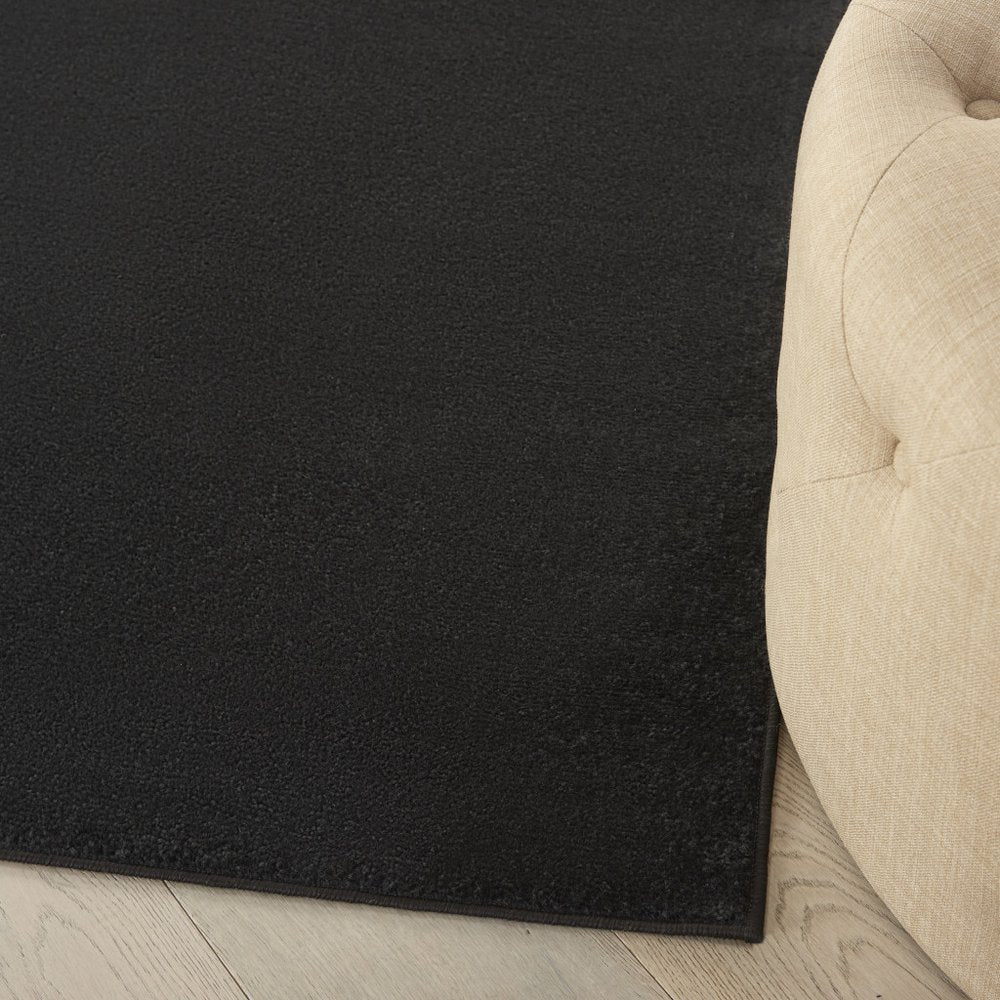 7' Black Square Indoor Outdoor Area Rug