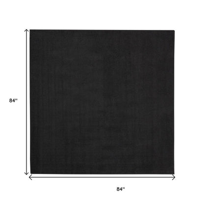 7' Black Square Indoor Outdoor Area Rug