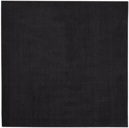 7' Black Square Indoor Outdoor Area Rug