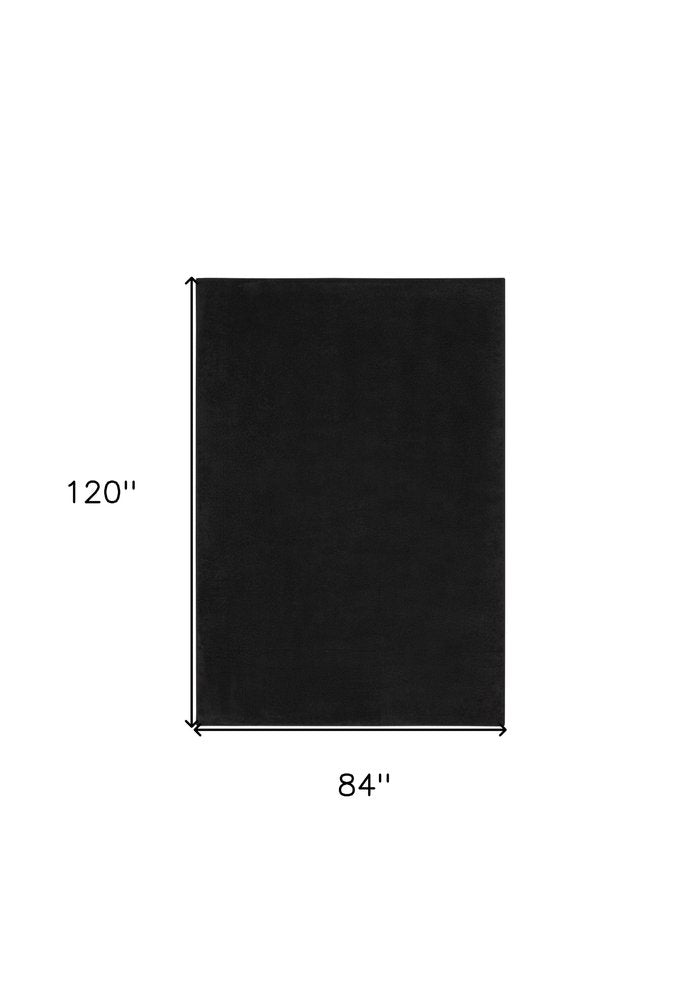 7' X 10' Black Indoor Outdoor Area Rug