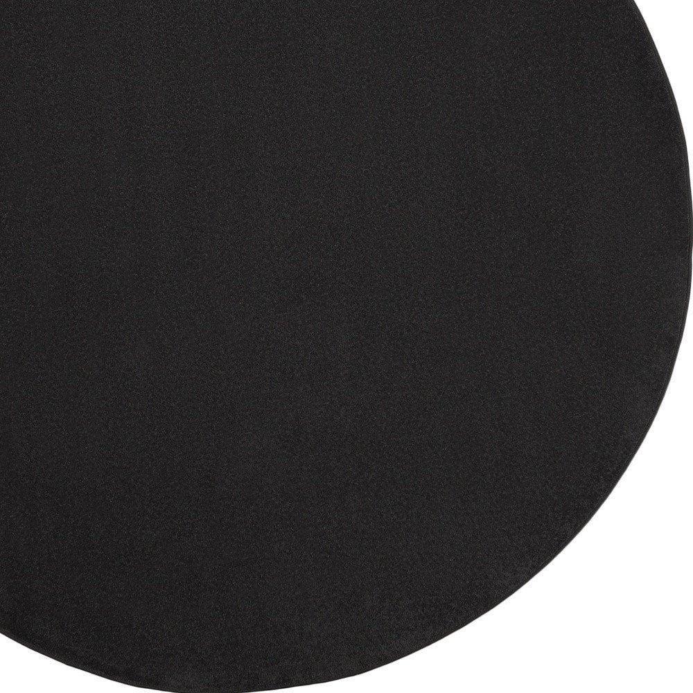 8' X 8' Black Round Indoor Outdoor Area Rug