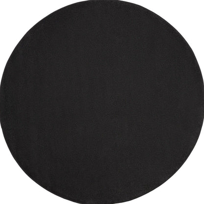 8' X 8' Black Round Indoor Outdoor Area Rug