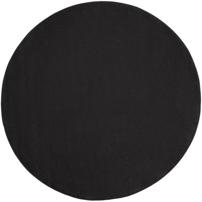 8' X 8' Black Round Indoor Outdoor Area Rug