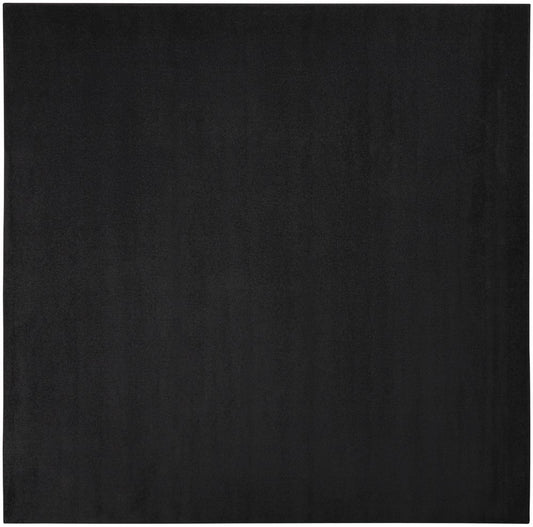 9' Black Square Indoor Outdoor Area Rug