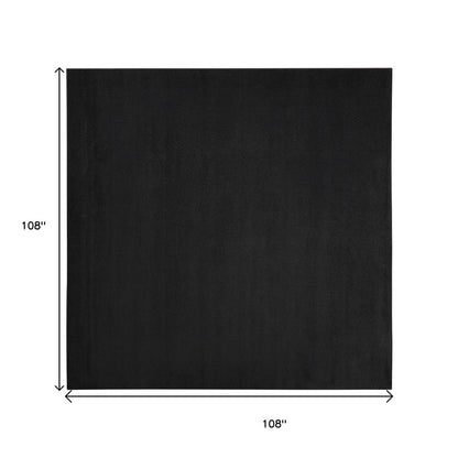 9' Black Square Indoor Outdoor Area Rug