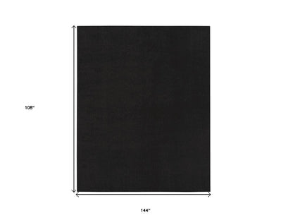 9' X 12' Black Stain Resistant Indoor Outdoor Area Rug