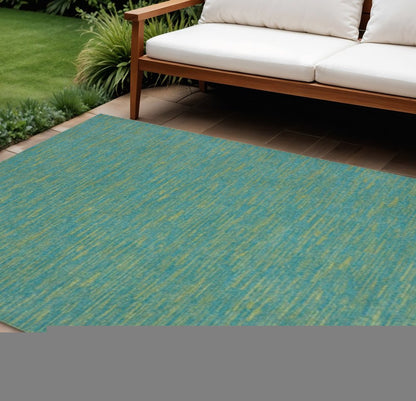 10' X 14' Blue And Green Indoor Outdoor Area Rug