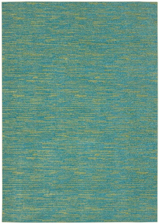 5' X 7' Blue And Green Indoor Outdoor Area Rug