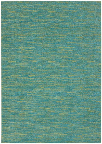 5' X 7' Blue And Green Indoor Outdoor Area Rug