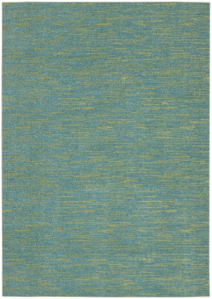 5' X 7' Blue And Green Indoor Outdoor Area Rug