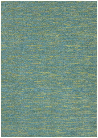 5' X 7' Blue And Green Indoor Outdoor Area Rug