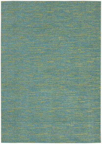 5' X 7' Blue And Green Indoor Outdoor Area Rug
