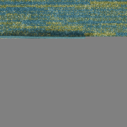 6' X 9' Blue And Green Indoor Outdoor Area Rug