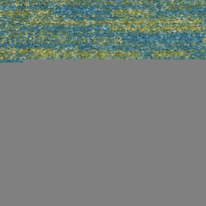 7' Blue And Green Square Indoor Outdoor Area Rug