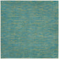 7' Blue And Green Square Indoor Outdoor Area Rug