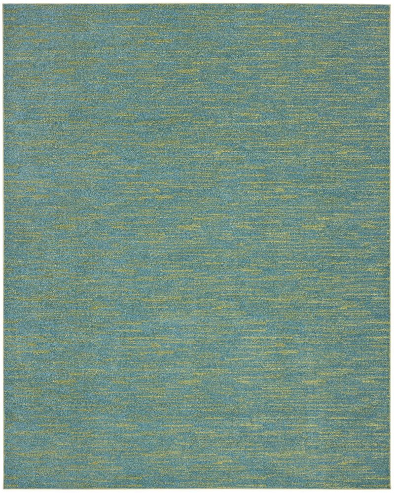 7' X 10' Blue And Green Indoor Outdoor Area Rug