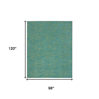 8' X 10' Blue And Green Indoor Outdoor Area Rug