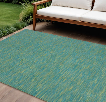 9' X 12' Blue And Green Indoor Outdoor Area Rug