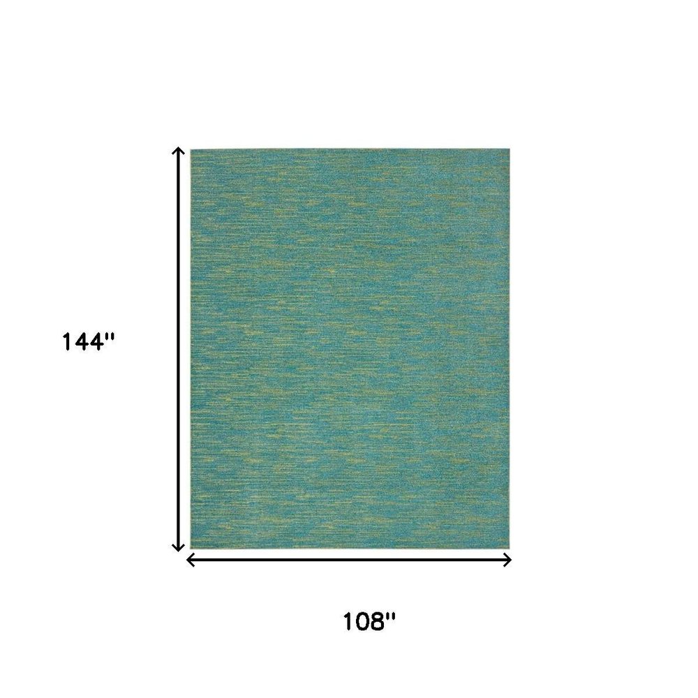 9' X 12' Blue And Green Indoor Outdoor Area Rug