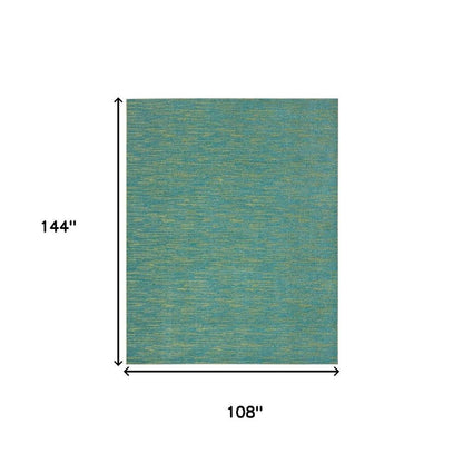 9' X 12' Blue And Green Indoor Outdoor Area Rug