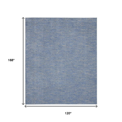 10' X 14' Blue And Gray Indoor Outdoor Area Rug