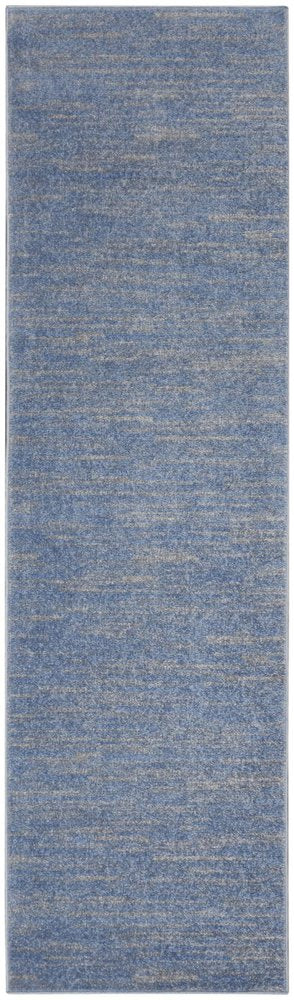 6' Blue And Gray Indoor Outdoor Runner Rug
