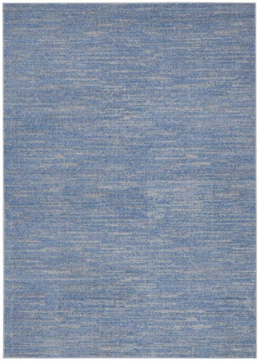 4' X 6' Blue And Gray Indoor Outdoor Area Rug