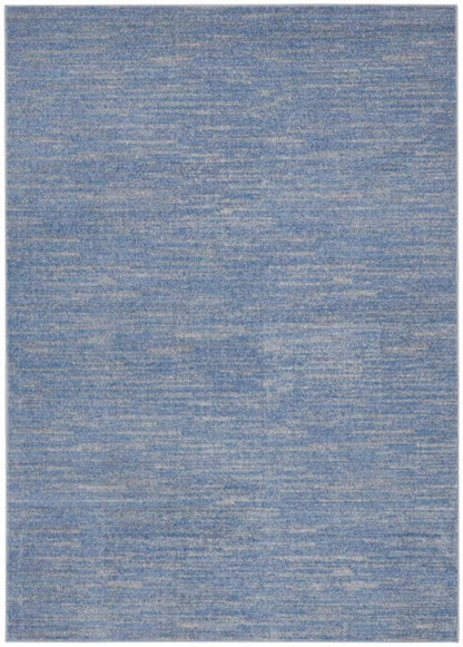 5' X 7' Blue And Gray Indoor Outdoor Area Rug