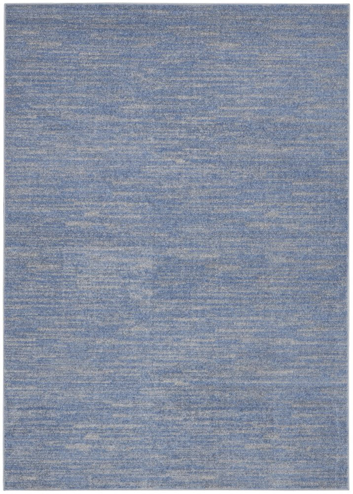 5' X 7' Blue And Gray Indoor Outdoor Area Rug
