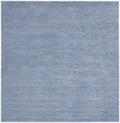 7' Blue And Gray Square Indoor Outdoor Area Rug