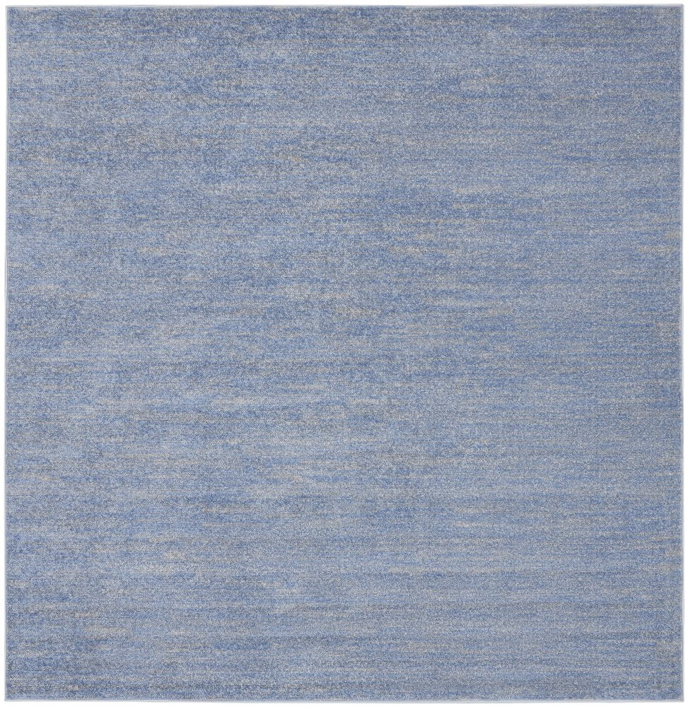 7' Blue And Gray Square Indoor Outdoor Area Rug