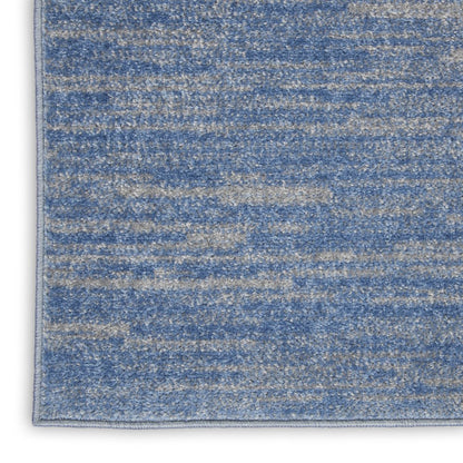 7' X 10' Blue And Gray Indoor Outdoor Area Rug