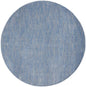 8' X 8' Blue And Gray Round Indoor Outdoor Area Rug