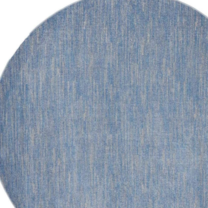 8' X 8' Blue And Gray Round Indoor Outdoor Area Rug