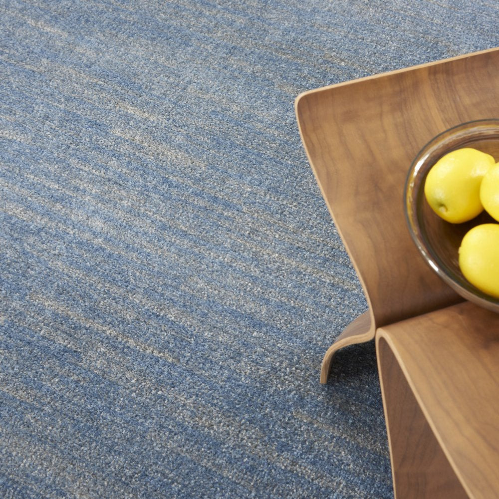 8' X 8' Blue And Gray Round Indoor Outdoor Area Rug