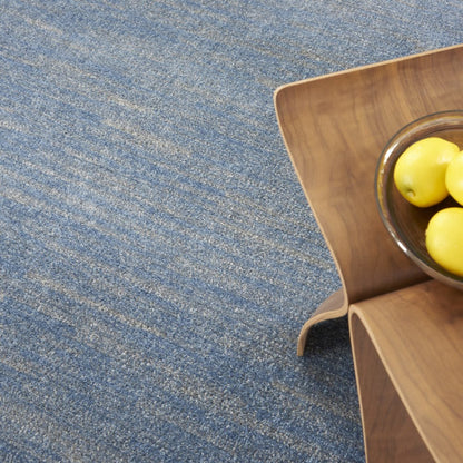 8' X 8' Blue And Gray Round Indoor Outdoor Area Rug