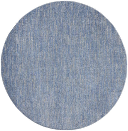8' X 8' Blue And Gray Round Indoor Outdoor Area Rug