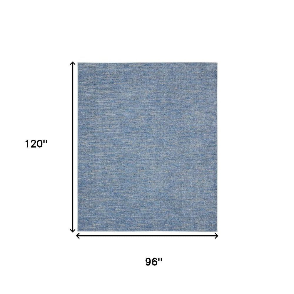 8' X 10' Blue And Gray Indoor Outdoor Area Rug
