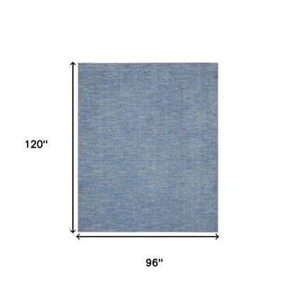8' X 10' Blue And Gray Indoor Outdoor Area Rug