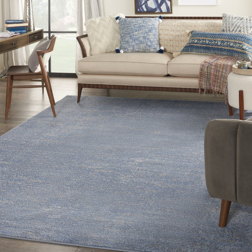 8' X 10' Blue And Gray Indoor Outdoor Area Rug