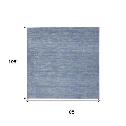 9' Blue And Gray Indoor Outdoor Area Rug