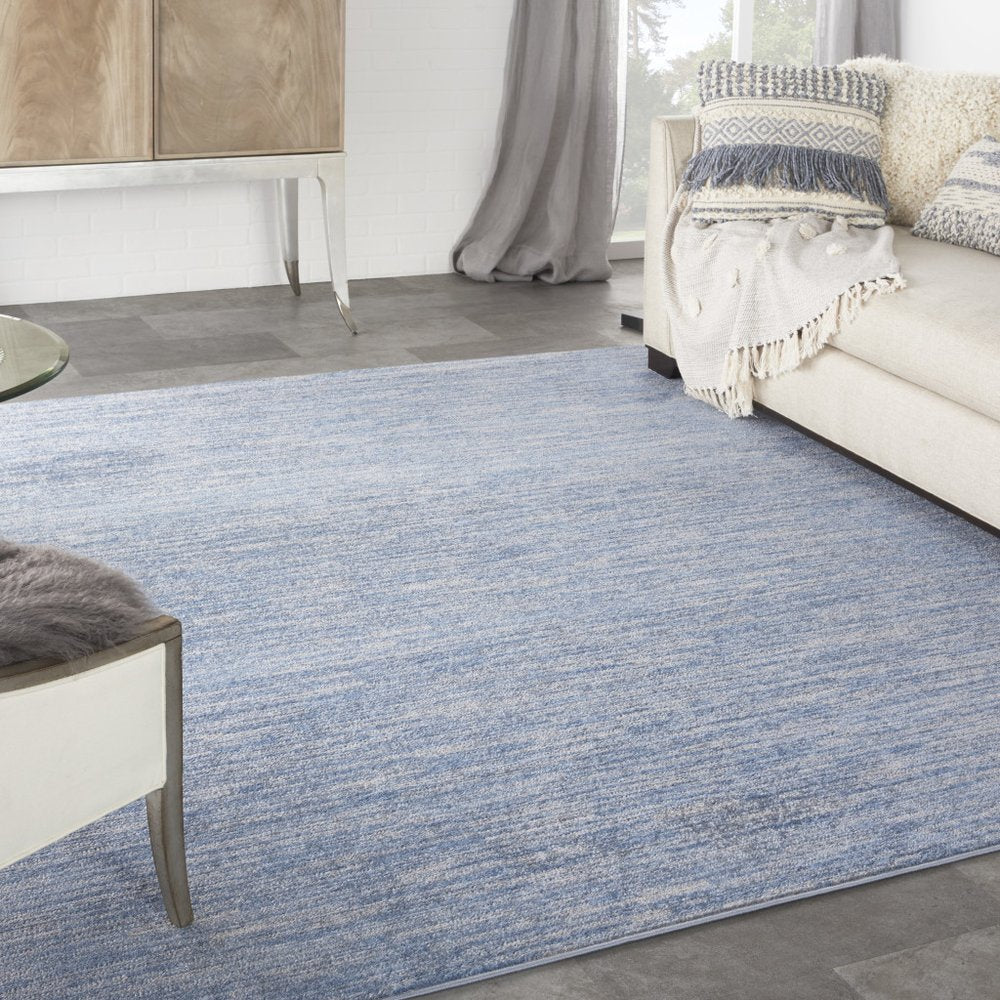 9' Blue And Gray Indoor Outdoor Area Rug