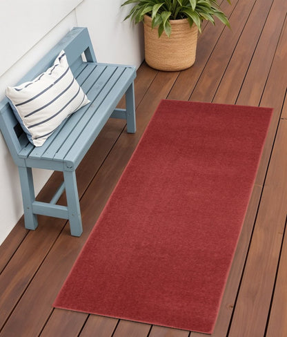 6' Brick Red Indoor Outdoor Runner Rug