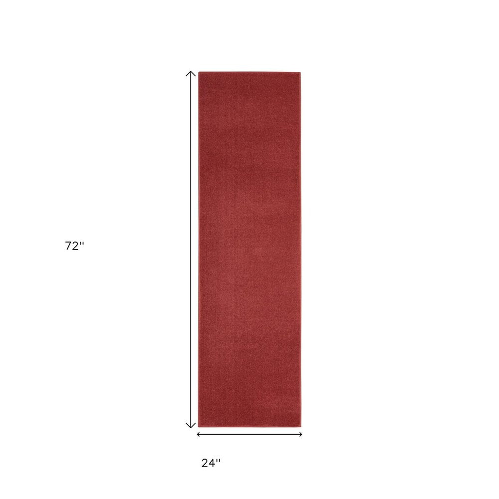 6' Brick Red Indoor Outdoor Runner Rug