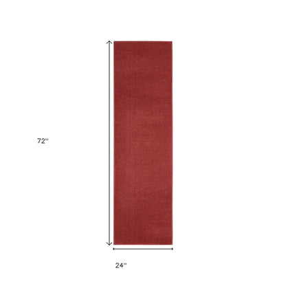 6' Brick Red Indoor Outdoor Runner Rug