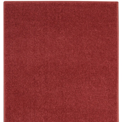 2' X 10' Brick Red Non Skid Indoor Outdoor Runner Rug