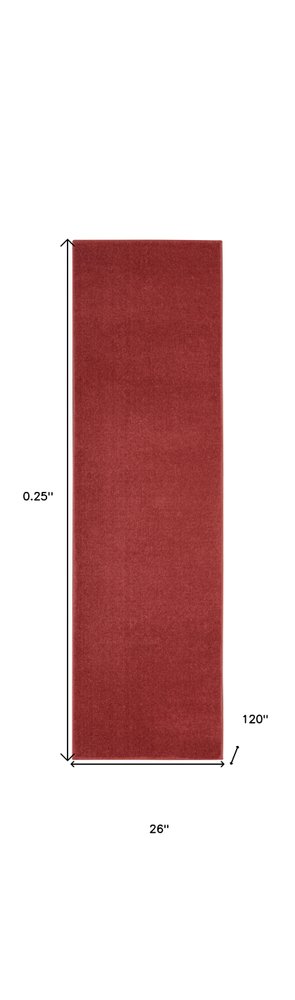2' X 10' Brick Red Non Skid Indoor Outdoor Runner Rug