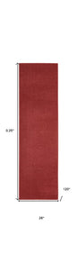 2' X 10' Brick Red Non Skid Indoor Outdoor Runner Rug